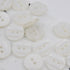 Button - Pearlised White - Self Stripe -14mm